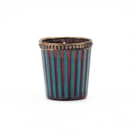 VASO RAYADO CELESTE GARDENIA VASO RAYADO CELESTE GARDENIA