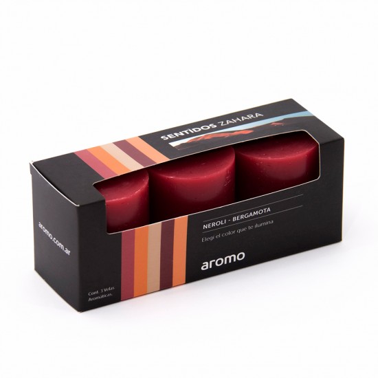 VELA CAJAx3 ZAHARA ROJO (Neroli-Bergamota) VELA CAJAx3 ZAHARA ROJO (Neroli-Bergamota)
