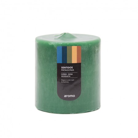 VELA 10x10 cm  PATAGONIA VERDE (Ciprés-Rosa Mosqueta) VELA 10x10 cm  PATAGONIA VERDE (Ciprés-Rosa Mosqueta)