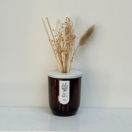 Difusor VIDRIO CON TAPA (Tilo-Bambú)