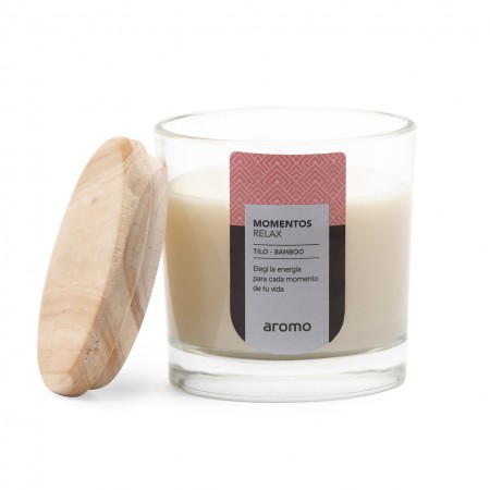 VASO CERA VEGETAL 8x8  MOMENTOS-RELAX  (Tilo-Bamboo) VASO CERA VEGETAL 8x8  MOMENTOS-RELAX  (Tilo-Bamboo)