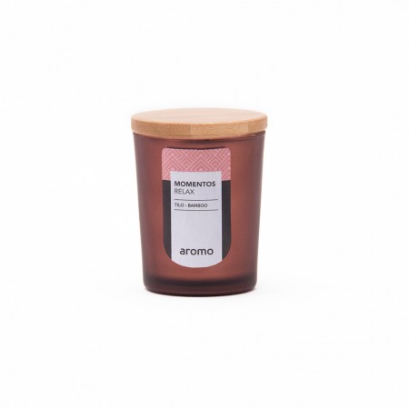 VASO CERA VEGETAL 5x7 MARRON  MOMENTOS-RELAX  (Tilo-Bamboo) VASO CERA VEGETAL 5x7 MARRON  MOMENTOS-RELAX  (Tilo-Bamboo)