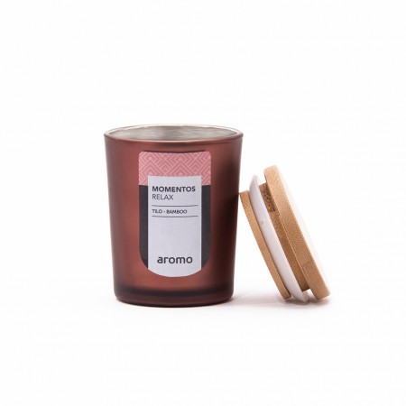 VASO CERA VEGETAL 5x7 MARRON  MOMENTOS-RELAX  (Tilo-Bamboo) VASO CERA VEGETAL 5x7 MARRON  MOMENTOS-RELAX  (Tilo-Bamboo)